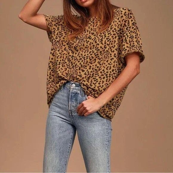 Free People Tops - Free People We The Free Clarity T-Shirt in Cheetah Size Small